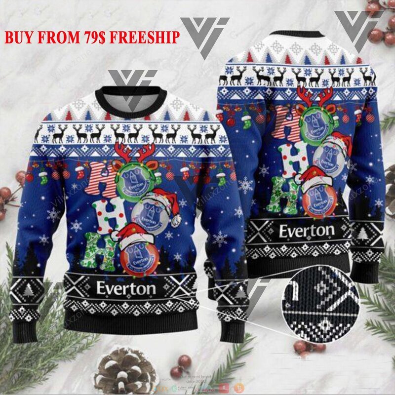 Everton Chelsea Football Club Ho Ho Ho Christmas Sweater
