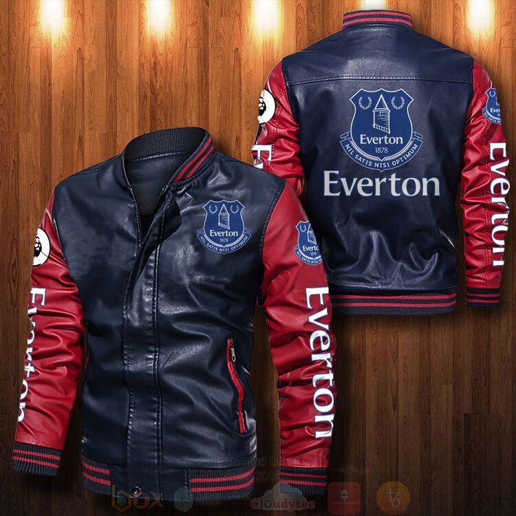 BEST Everton FC 2D Leather Bomber Jacket 4 Everton FC Bomber Leather Jacket 1 2 3