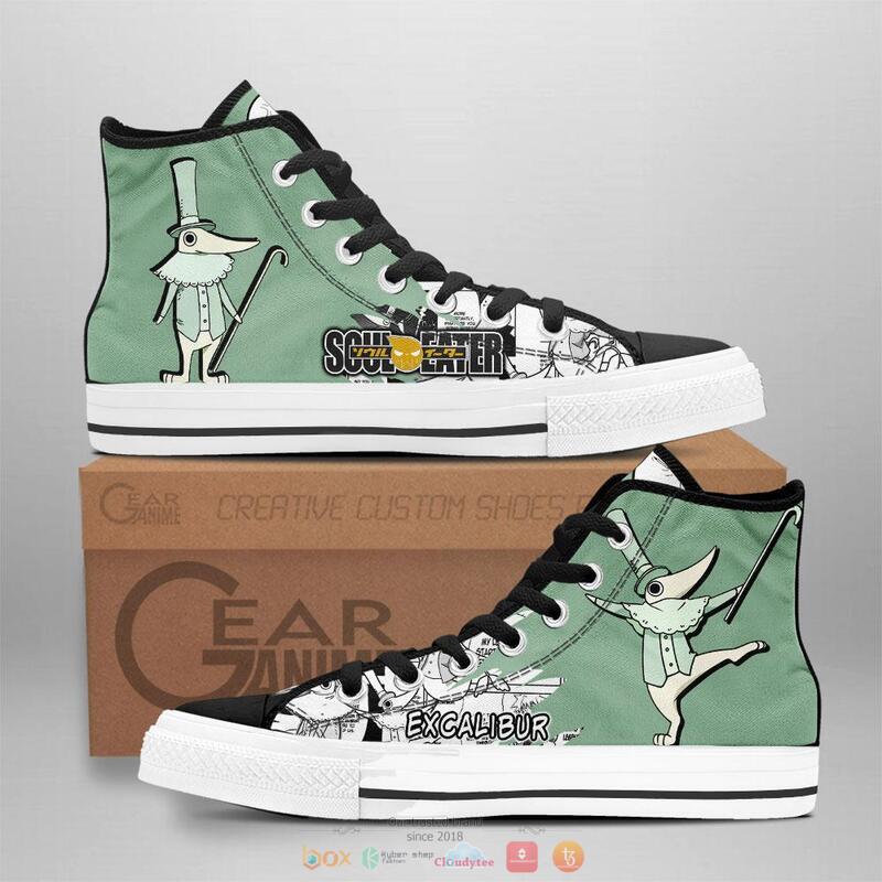 Excalibur Academy Anime Soul Eater canvas high top shoes