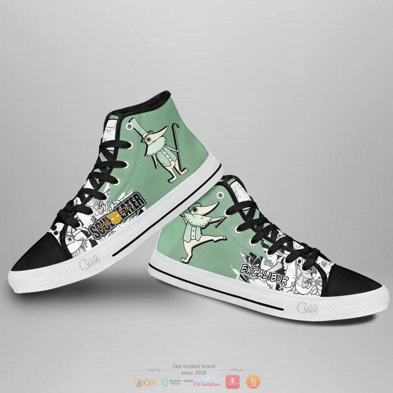 Excalibur Academy Anime Soul Eater high top canvas shoes 3 Excalibur Academy Anime Soul Eater canvas high top shoes 1 2