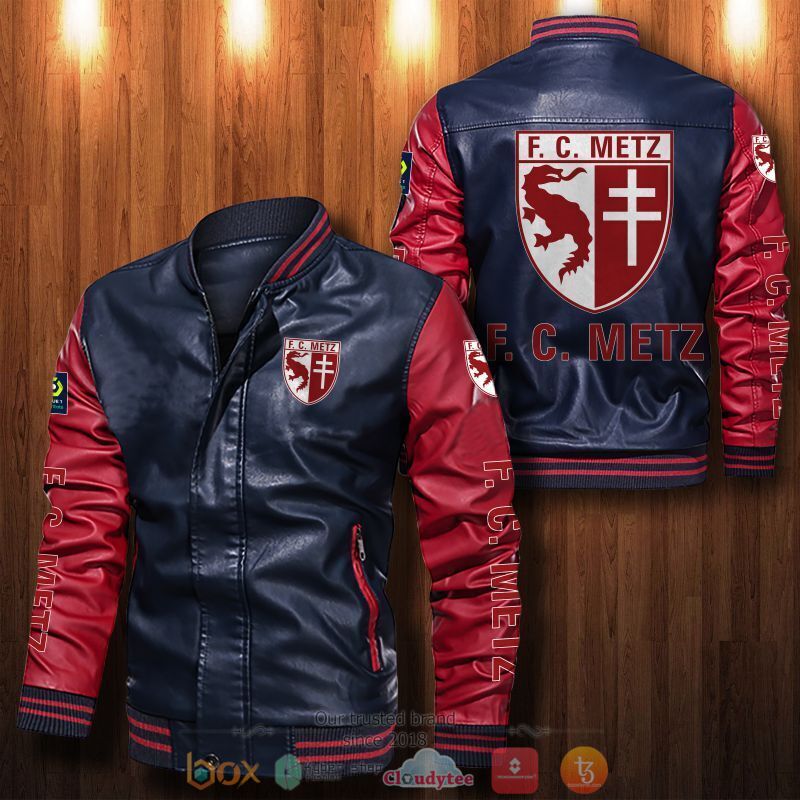 FC Metz Bomber leather jacket 4 FC Metz Bomber leather jacket 1 2 3