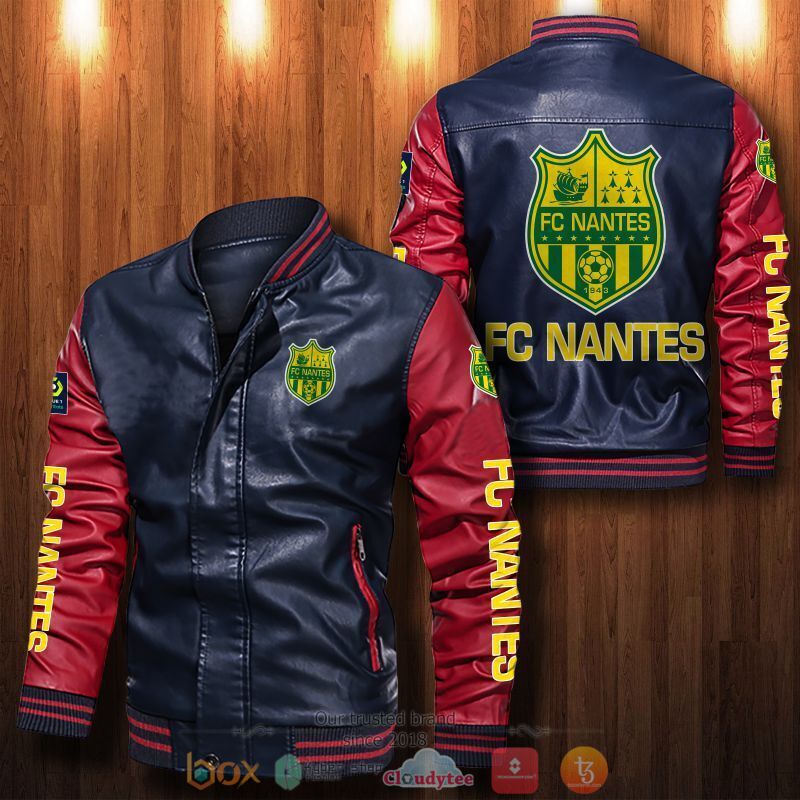 FC Nantes Bomber leather jacket 4 FC Nantes Bomber leather jacket 1 2 3