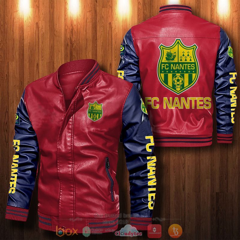 FC Nantes Bomber leather jacket 5 FC Nantes Bomber leather jacket 1 2 3 4