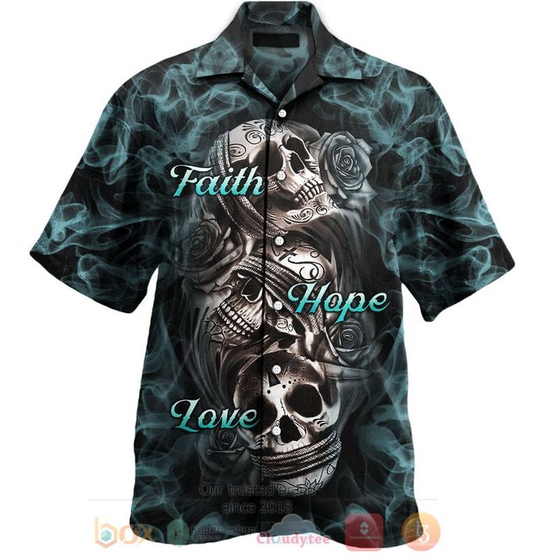 Faith Hope Love Skull Hawaiian Shirt