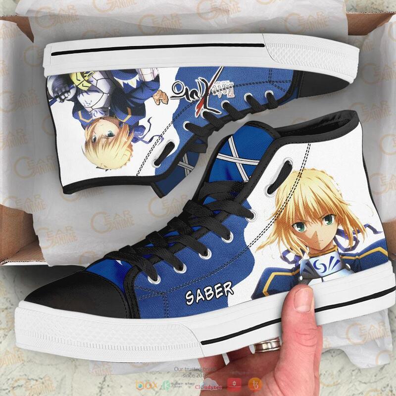 Fate Zero Saber canvas high top shoes 1