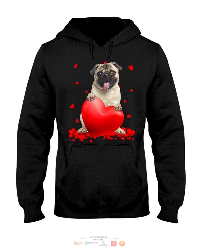 Fawn Pug Valentine Hearts shirt hoodie 1 2 3 4 5 6 7 8