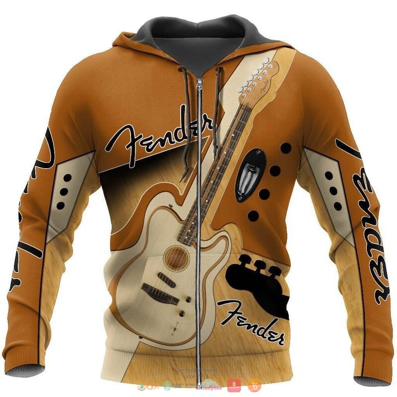 Fender Wooden Guitar 3d shirt hoodie