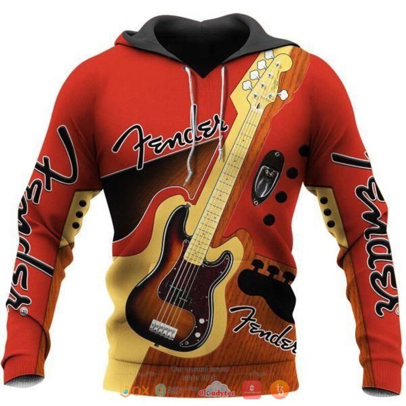 Fender Wooden Guitar Red 3d shirt, hoodie 10 Fender Wooden Guitar Red 3d shirt hoodie