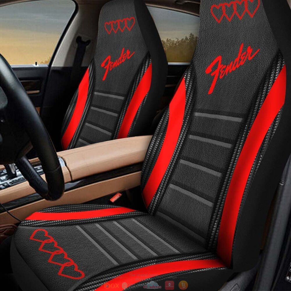 Fender black red car seat covers