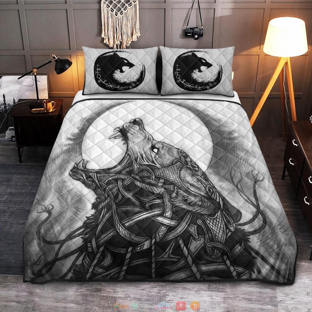 Fenrir Moon Black White Quilt Bedding Set