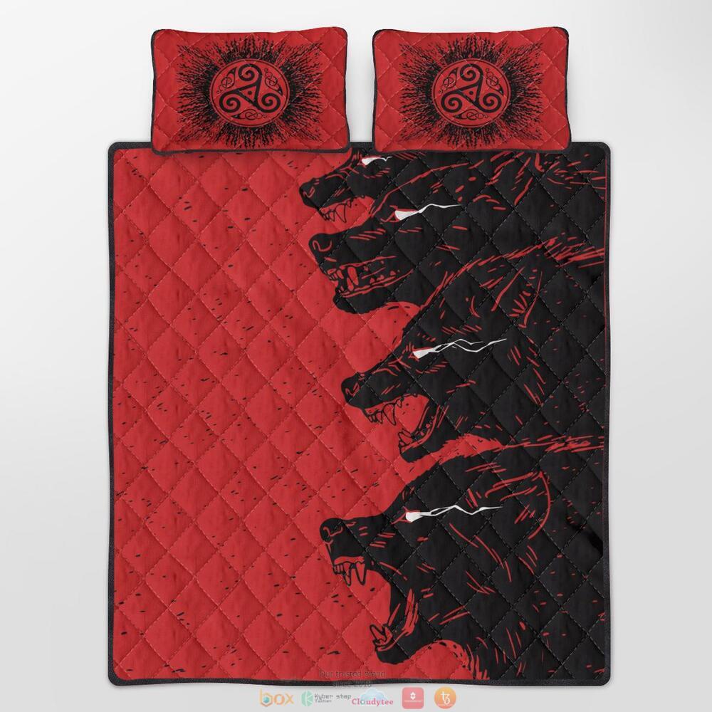 Fenrir Viking Black Red Quilt Bedding Set 1
