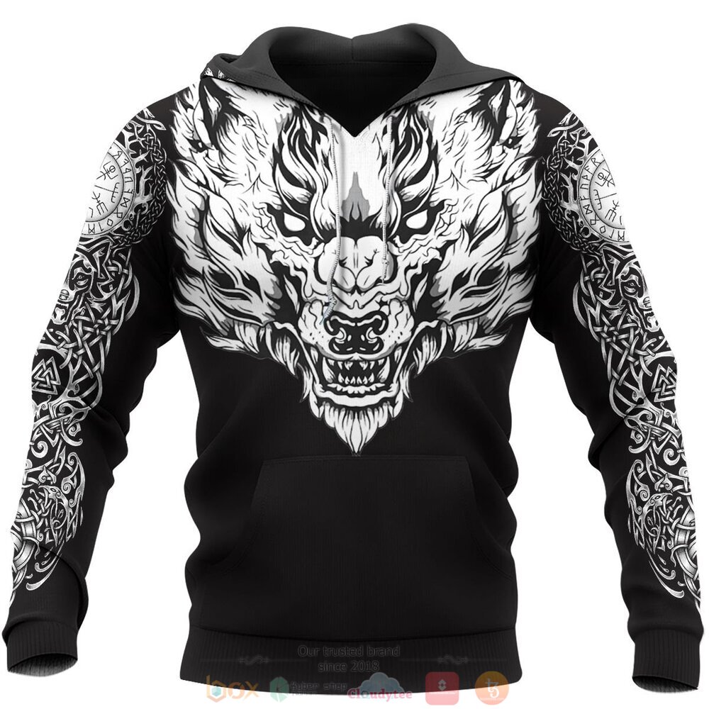 Fenrir Wolf Axe Sword 3d shirt hoodie