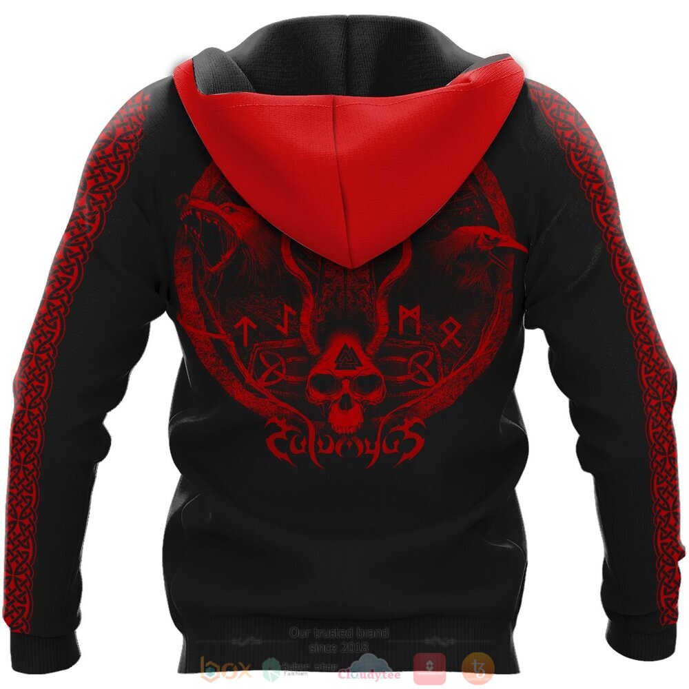 Fenrir Wolf Valknut Viking red black jersey shirt, hoodie 4 Fenrir Wolf Valknut Viking red black 3d shirt hoodie 1 2 3
