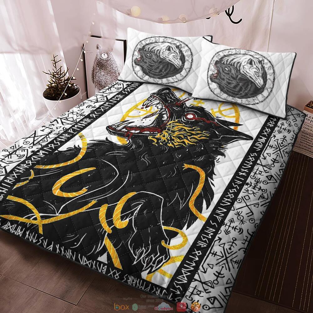 NEW Fenrir Yin Yang Wolf Runic Quilt Bedding Set 5 Fenrir Yin Yang Wolf Runic Quilt Bedding Set 1 2 3 4