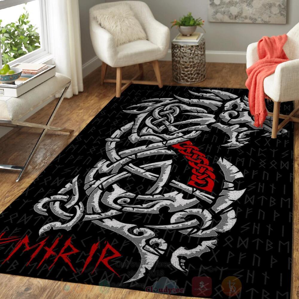 Fenrri Rune Viking Area Rug