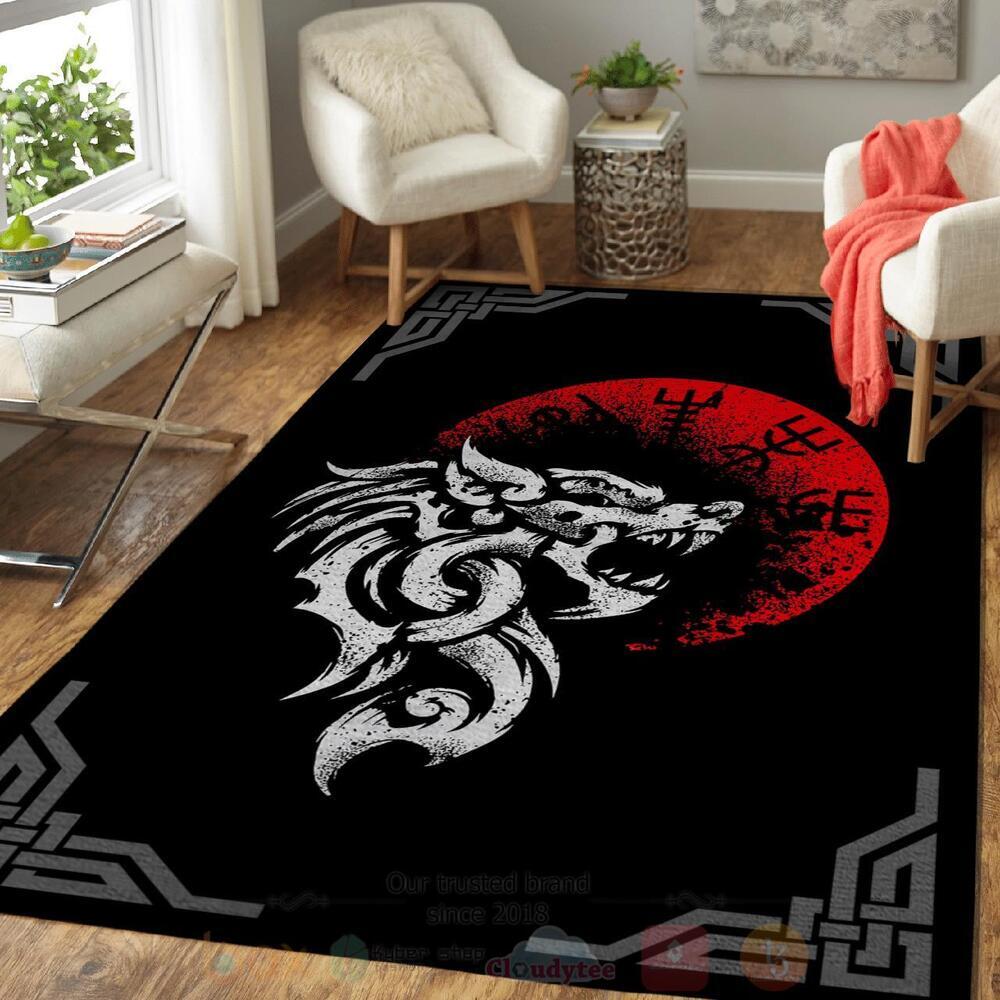 Fenrri Wolf Viking Area Rug
