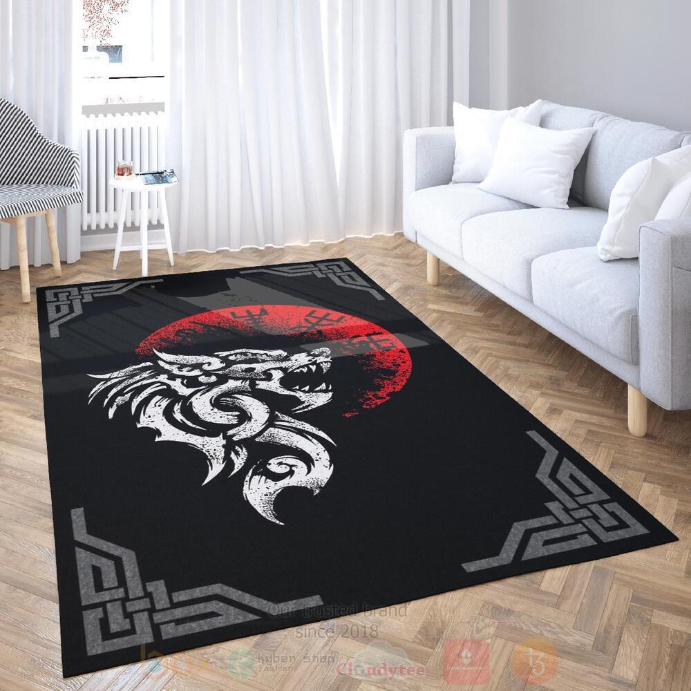 Fenrri Wolf Viking Area Rug 1