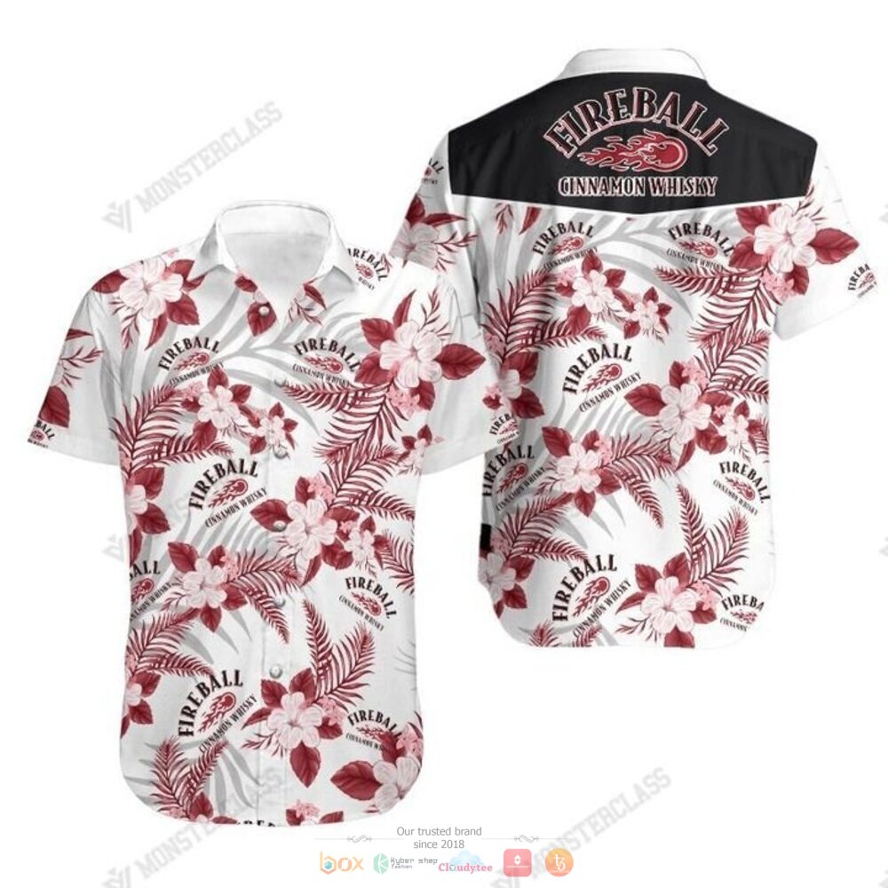 Tropical plant Fireball Cinnamon Whisky hawaiian shirt and short 5 Fireball Cinnamon Whisky Tropical plant hawaiian shirt short