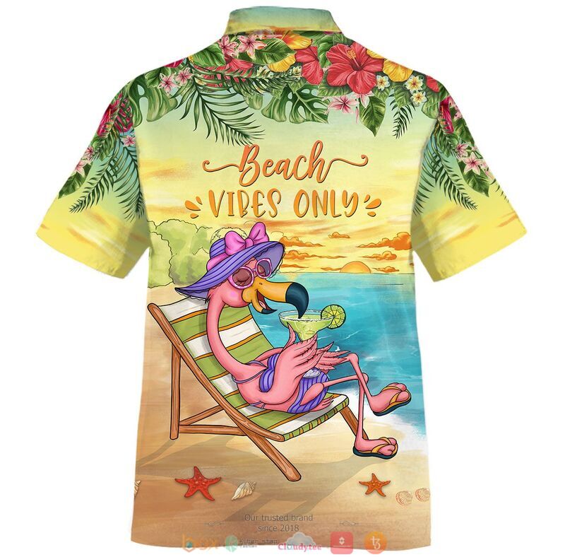 Flamingo Beach Vibes Only Hawaiian Shirt, Short 3 Flamingo Beach Vibes Only Hawaiian Shirt Short 1 2