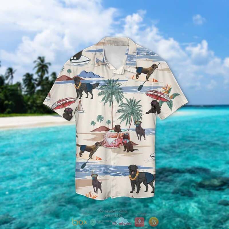Flat-Coated Retriever Summer Beach Hawaiian Shirt 2 Flat Coated Retriever Summer Beach Hawaiian Shirt 1