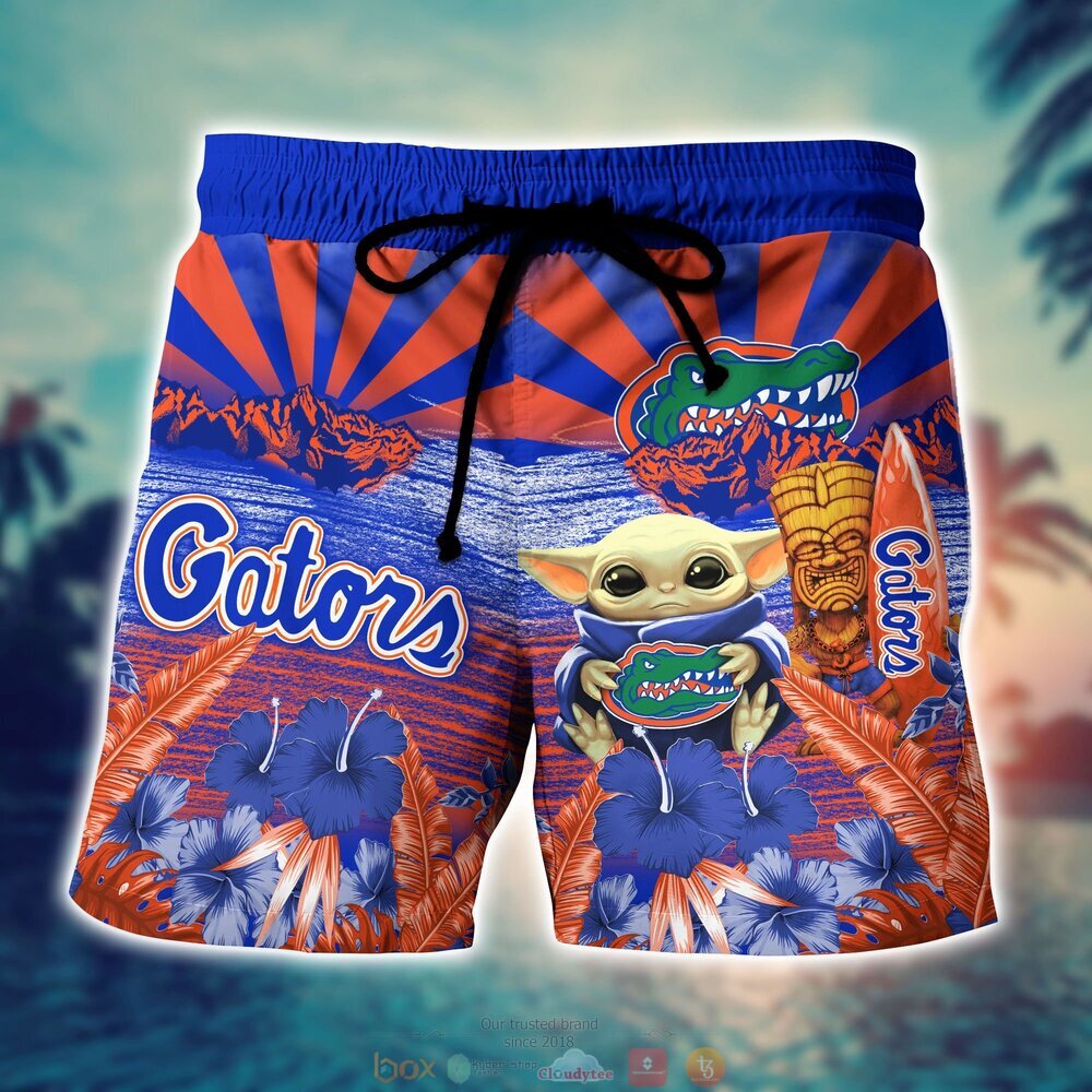 Florida Gators Baby Yoda NCAA Hawaiian Shirt, Shorts 4 Florida Gators NCAA Baby Yoda Hawaiian Shirt Shorts 1 2 3