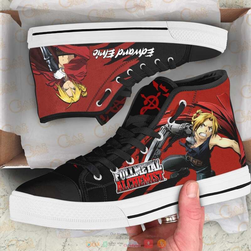 Fullmetal Alchemist Edward Elric canvas high top shoes 1