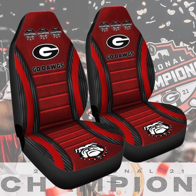 NEW Georgia Bulldogs National Champions 2021 Go Dawgs red car seat cover 2 Georgia Bulldog National Champions 2021 Go Dawgs red car seat cover 1