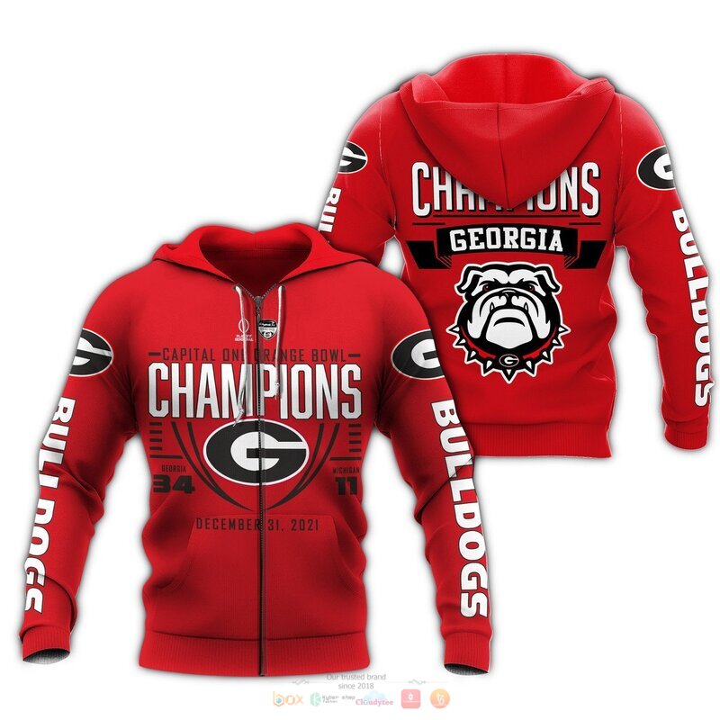 Georgia Bulldogs Champion December 31 2021 3D Shirt, Hoodie 2 Georgia Bulldogs Champion December 31 2021 3D Shirt Hoodie 1