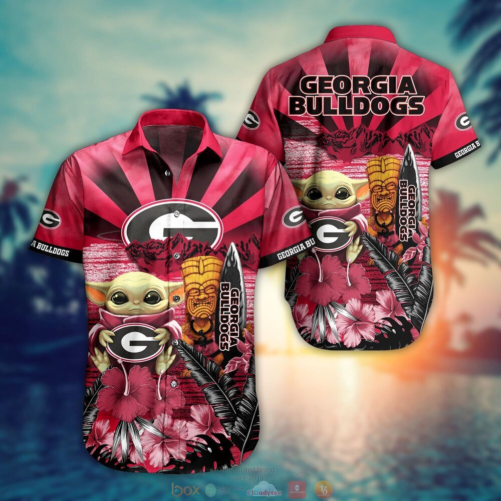 Georgia Bulldogs Baby Yoda NCAA Hawaiian Shirt, Shorts 9 Georgia Bulldogs NCAA Baby Yoda Hawaiian Shirt Shorts