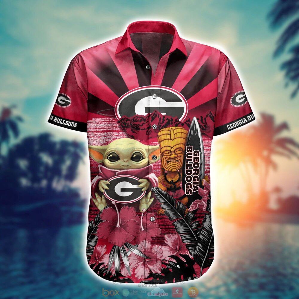 Georgia Bulldogs Baby Yoda NCAA Hawaiian Shirt, Shorts 2 Georgia Bulldogs NCAA Baby Yoda Hawaiian Shirt Shorts 1