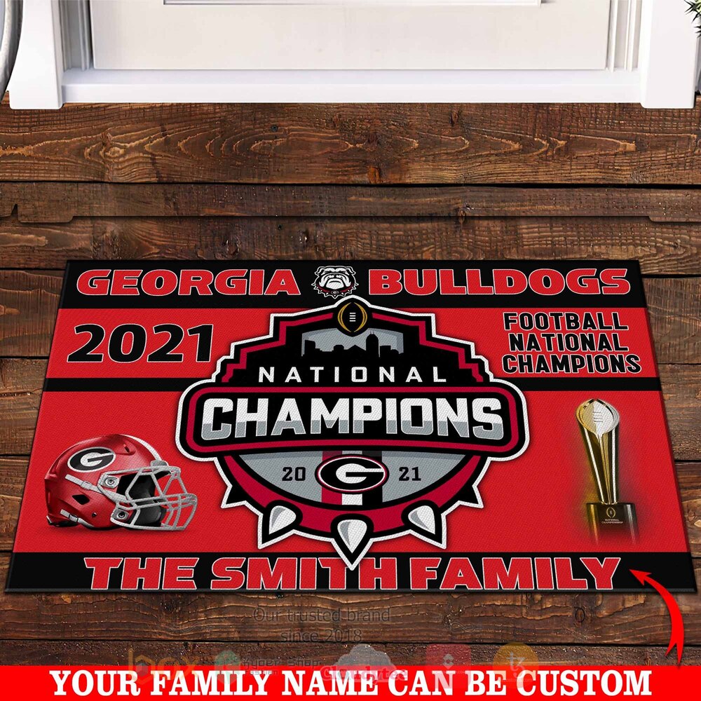 BEST Georgia Bulldogs National Champions 2021 The Smith Family Custom Name Doormat 2 Georgia Bulldogs National Champions 2021 The Smith Family Custom Name Doormat 1