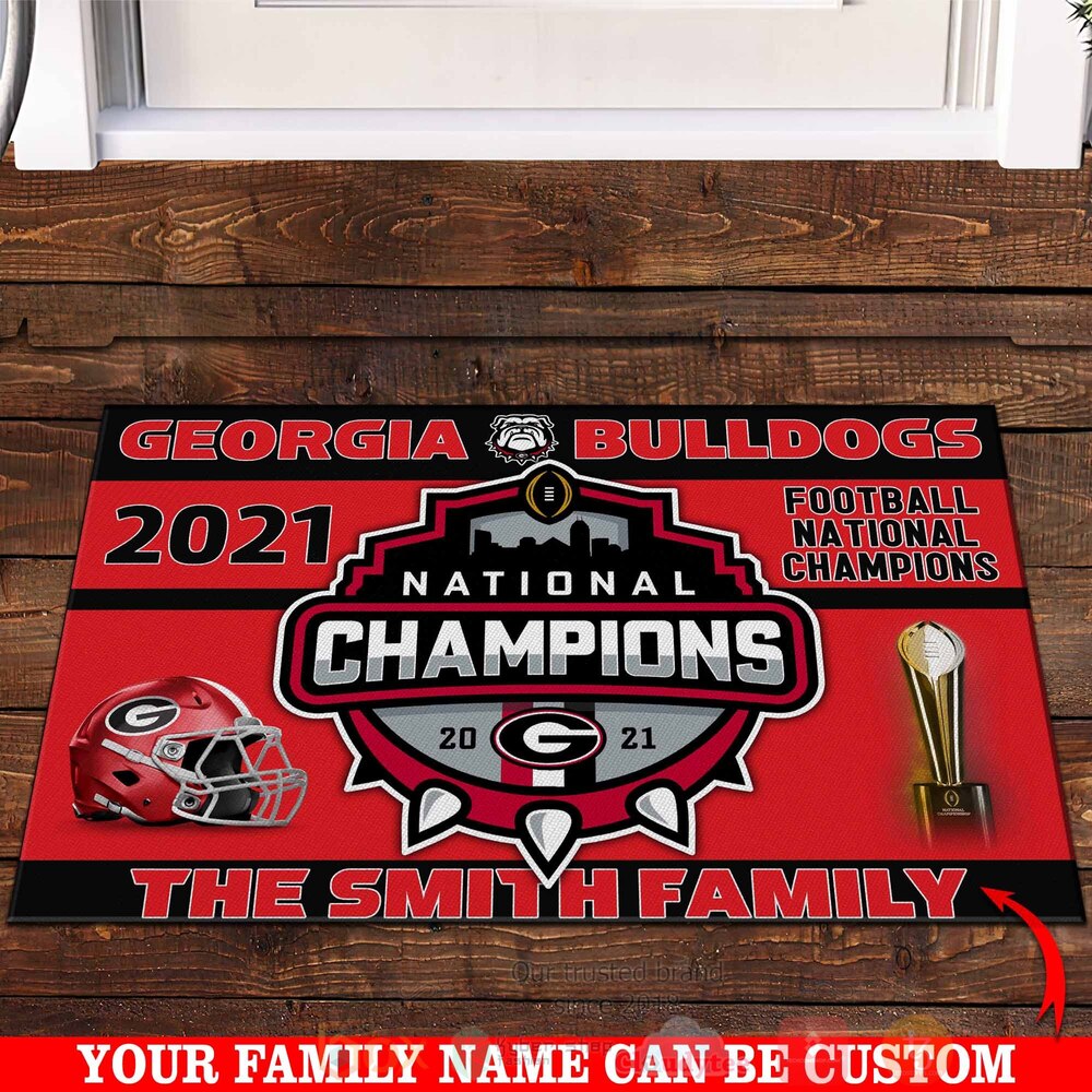 BEST Georgia Bulldogs Football National Championship Custom Name Doormat 2 Georgia Bulldogs National Championship Custom Name Doormat 1