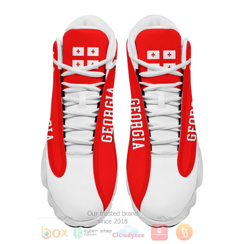 BEST Georgia Personalized Red Air Jordan 13 Sneakers Sport Shoes 3 Georgia Personalized Red Air Jordan 13 Shoes 1 2