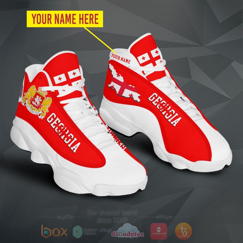 BEST Georgia Personalized Red Air Jordan 13 Sneakers Sport Shoes 4 Georgia Personalized Red Air Jordan 13 Shoes 1 2 3