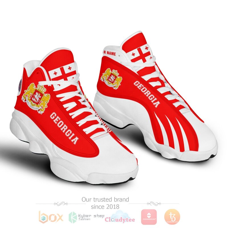 Georgia Personalized Red White Air Jordan 13 Shoes 1