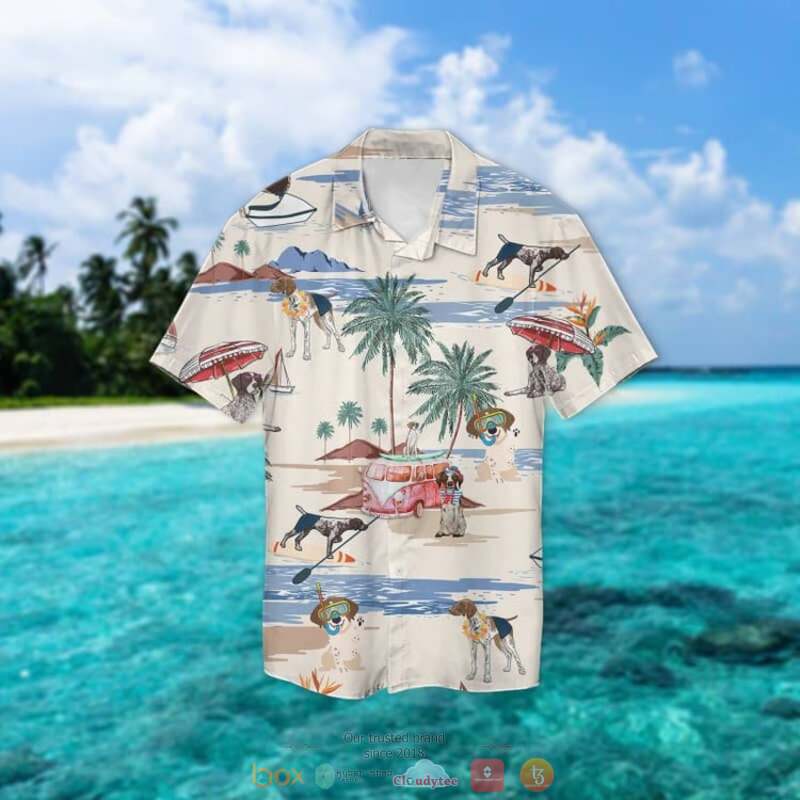 German Shorthaired Pointer Summer Beach Hawaiian Shirt 2 German Shorthaired Pointer Summer Beach Hawaiian Shirt 1