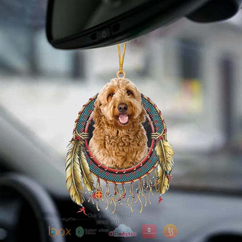 Goldendoodle In Dreamcatcher Car Ornament
