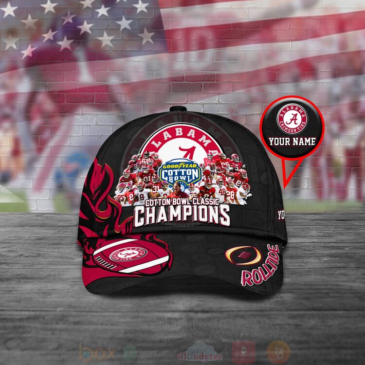 BEST Goodyear Cotton Bowl Classic Champions Alabama Crimson Tide Personalized Custom Cap 2 Goodyear Cotton Bowl Classic Champions Alabama Crimson Tide Personalized Cap 1