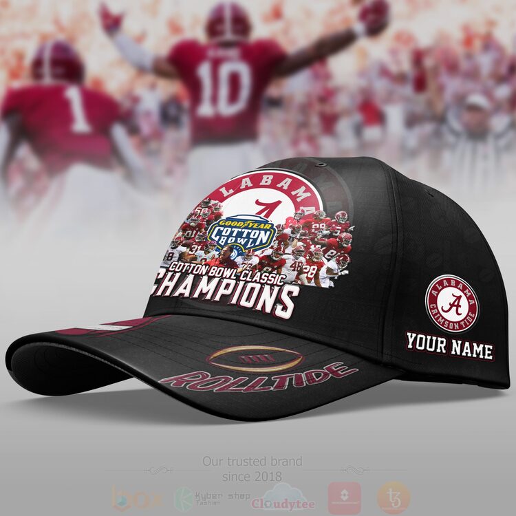 BEST Goodyear Cotton Bowl Classic Champions Alabama Crimson Tide Personalized Custom Cap 3 Goodyear Cotton Bowl Classic Champions Alabama Crimson Tide Personalized Cap 1 2