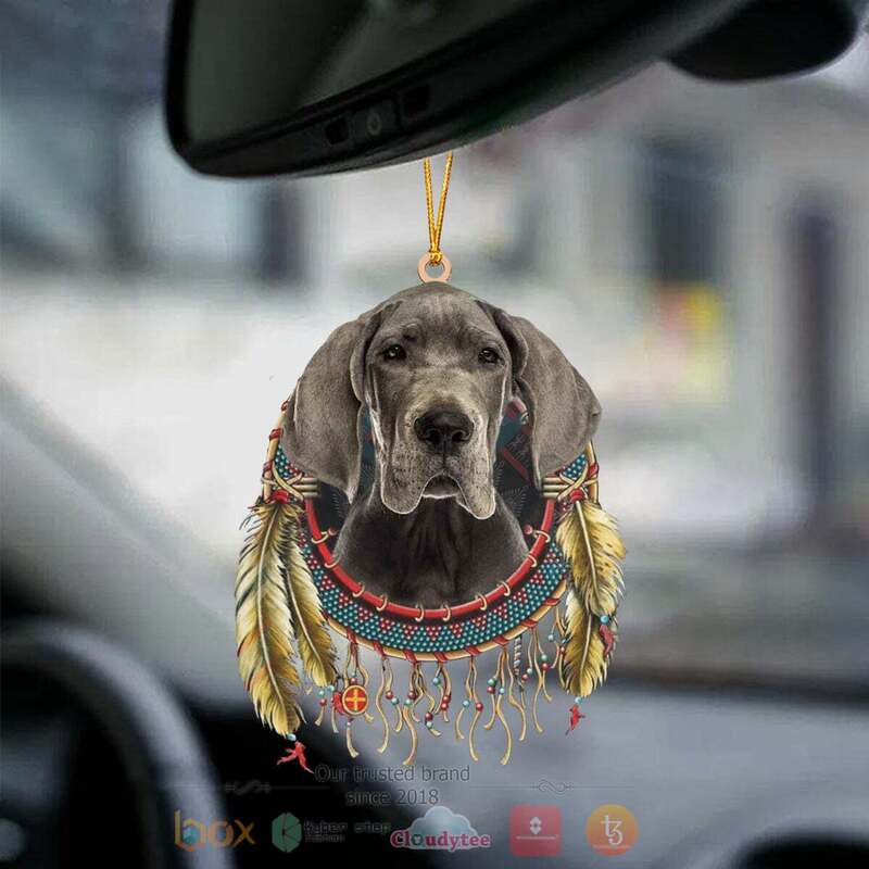 Great Dane In Dreamcatcher Car Ornament