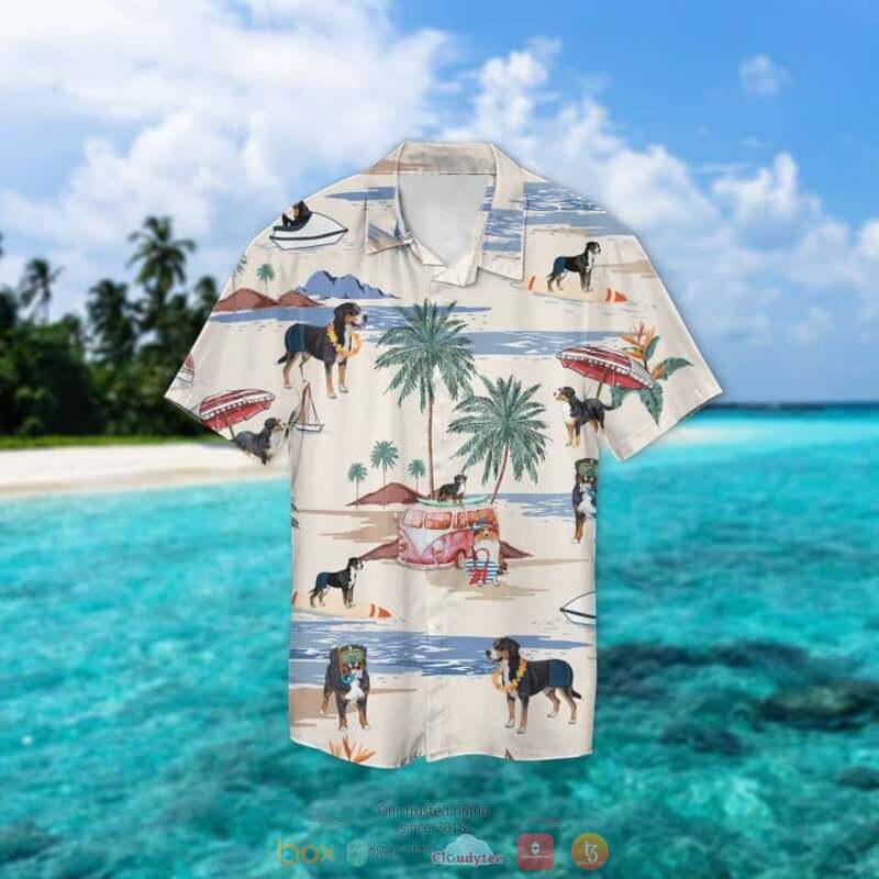 Greater Swiss Mountain Dog Summer Beach Hawaiian Shirt 2 Greater Swiss Mountain Dog Summer Beach Hawaiian Shirt 1