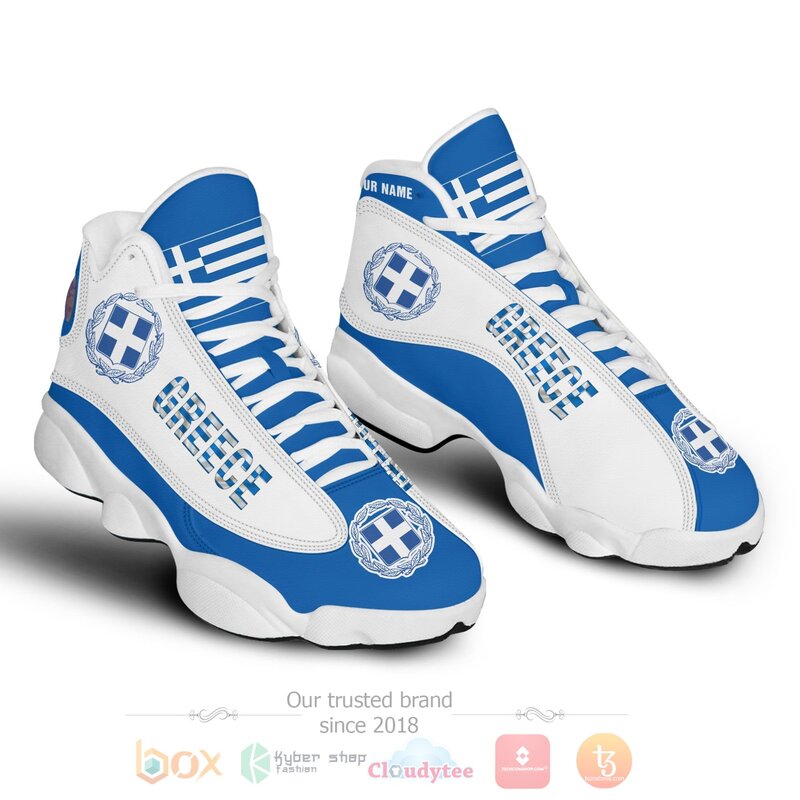 BEST Greece Personalized Air Jordan 13 Sneakers Sport Shoes 4 Greece Personalized Air Jordan 13 Shoes 1 2 3