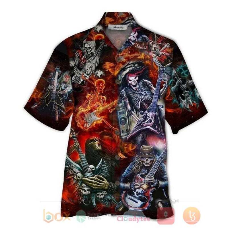 Guitar Skull Hawaiian Shirt