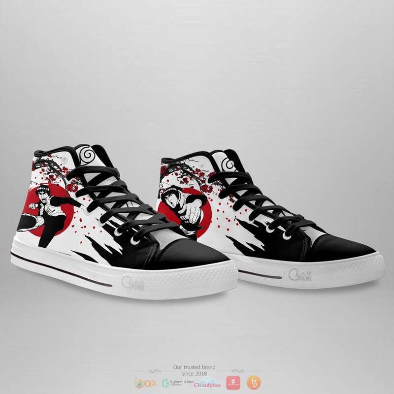 Guy Might Anime Naruto high top canvas shoes 4 Guy Might Anime Naruto canvas high top shoes 1 2 3