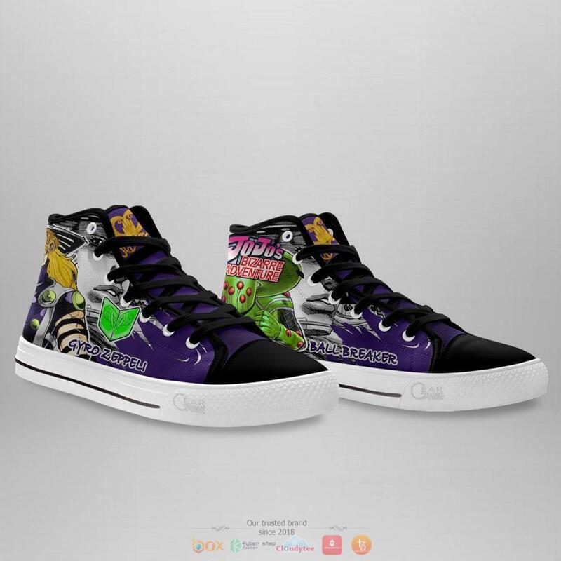 Gyro Zeppeli Anime Jojos Birraze Adventure canvas high top shoes 1 2 3