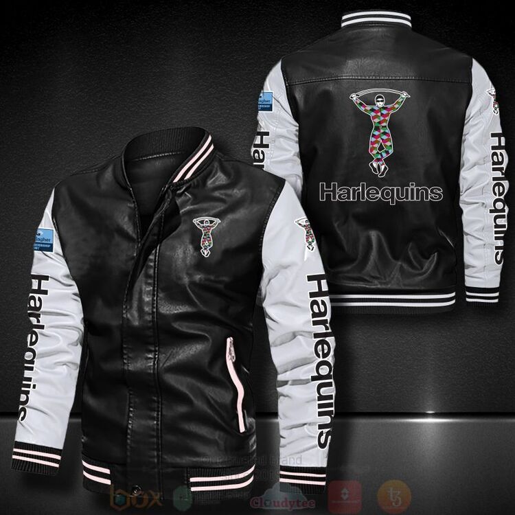 Harlequins Bomber Leather Jacket