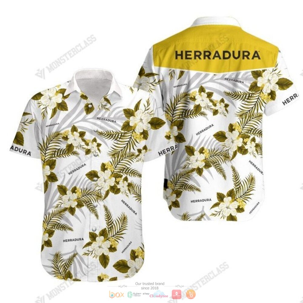Herradura Tropical plant hawaiian shirt short