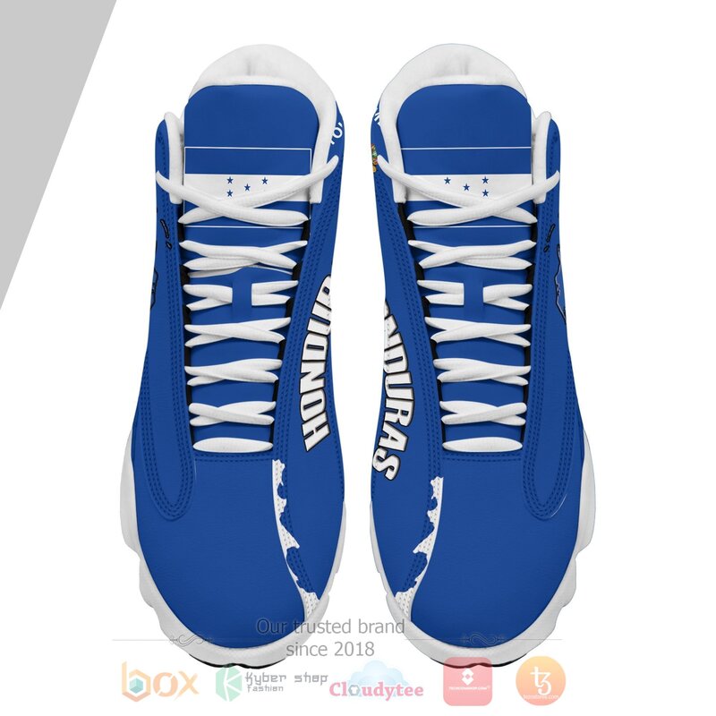 BEST Honduras Personalized Blue Air Jordan 13 Sneakers Sport Shoes 3 Honduras Personalized Blue Air Jordan 13 Shoes 1 2