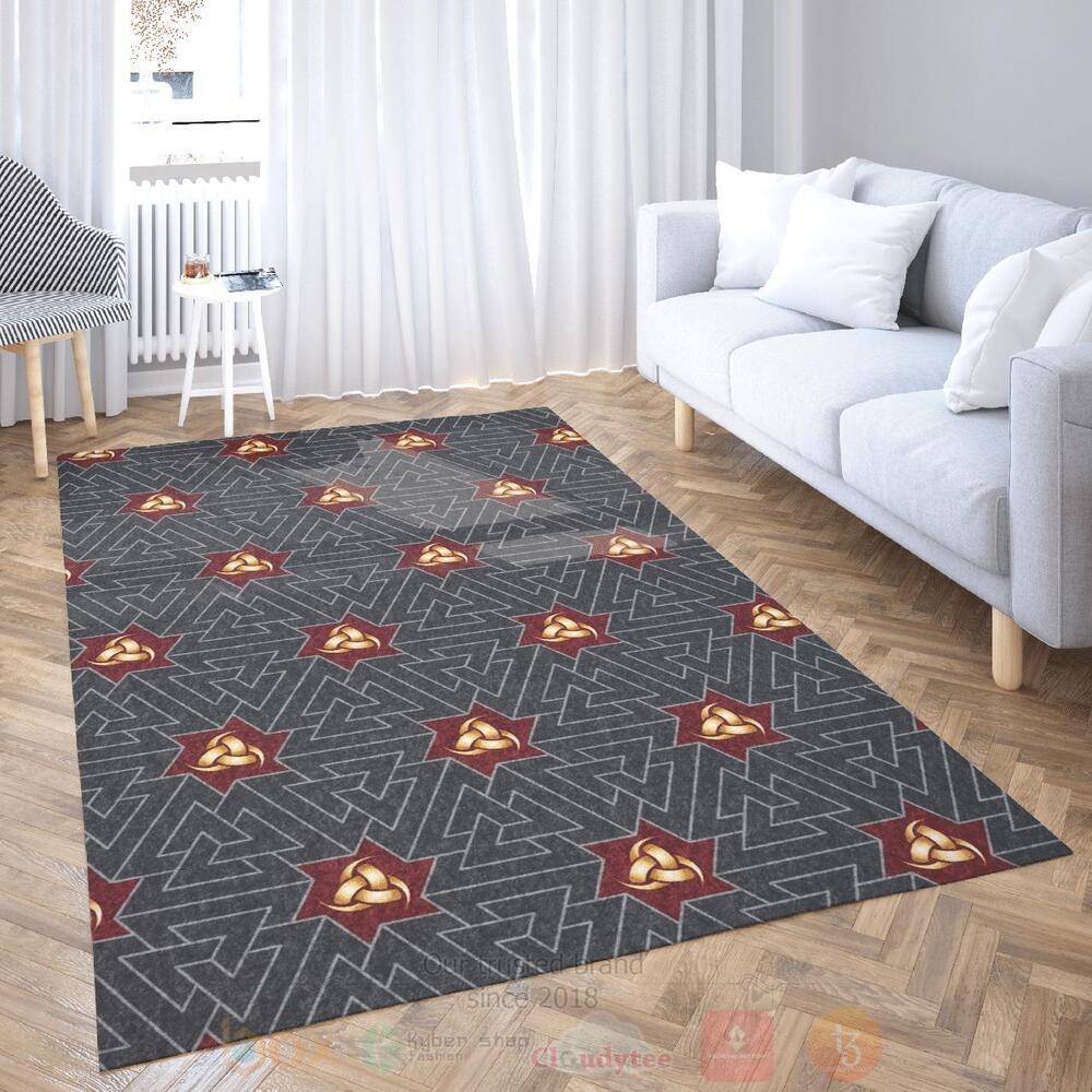 Horns of Odin and Valknut Viking Area Rug 1