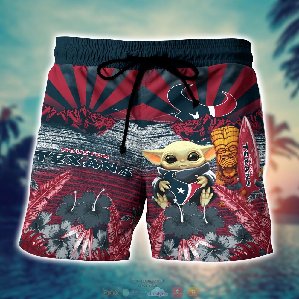 Houston Texans Baby Yoda NFL Hawaiian Shirt, Shorts 4 Houston Texans NFL Baby Yoda Hawaiian Shirt Shorts 1 2 3